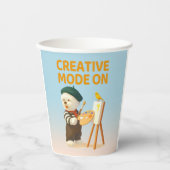 Creative Mode On: Painter Bichon Dog Artist Art Pappbecher (Vorderseite)