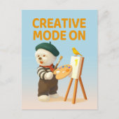 Creative Mode On: Painter Bichon Dog Artist Art Postkarte (Vorderseite)