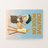 Creative Mode On: Painter Bichon Dog Artist Art Puzzle (Horizontal)