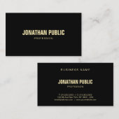 Creative Modern Black Gold Anspruchsvolles Schlich Visitenkarte (Vorne/Hinten)