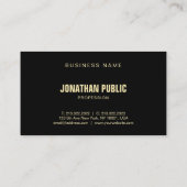Creative Modern Black Gold Anspruchsvolles Schlich Visitenkarte (Rückseite)