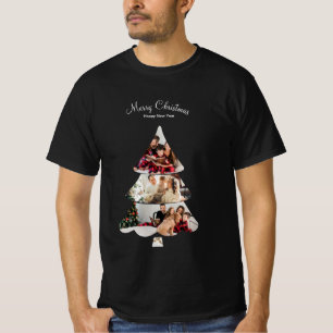 Creative Modern Christmas Tree Foto Collage T-Shirt
