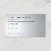 Creative Modern Design Sleek Schlicht Trendy Silve Visitenkarte (Rückseite)