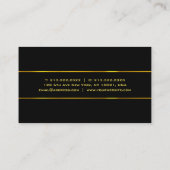 Creative Modern Elegant Black Template Gold Name Visitenkarte (Rückseite)