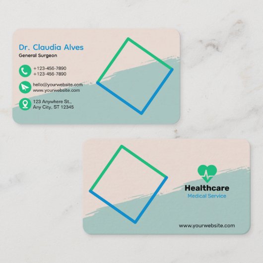 Creative Modern Medical Service Business Card Visitenkarte (Vorne/Hinten)