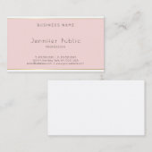 Creative Modern Minimalistisch Pink Gold Schlicht Visitenkarte (Vorne/Hinten)
