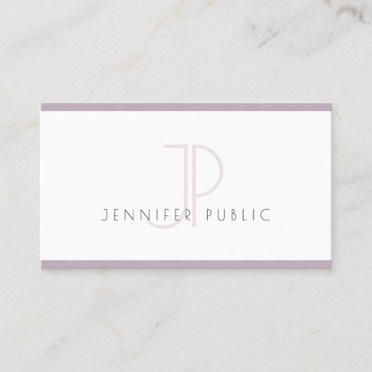 Creative Modern Minimalistisch Schlicht Lila Visitenkarte (Vorderseite)