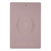 Creative Modern Monogram Elegant Beruflich Mini Klemmbrett (Rückseite)