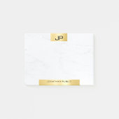 Creative Modern Monogram Gold Marble Initials Post-it Klebezettel (Vorderseite)
