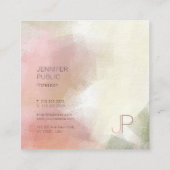 Creative Modern Monogram Luxury Elite Template Quadratische Visitenkarte (Rückseite)