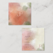 Creative Modern Monogram Luxury Elite Template Quadratische Visitenkarte (Vorne/Hinten)