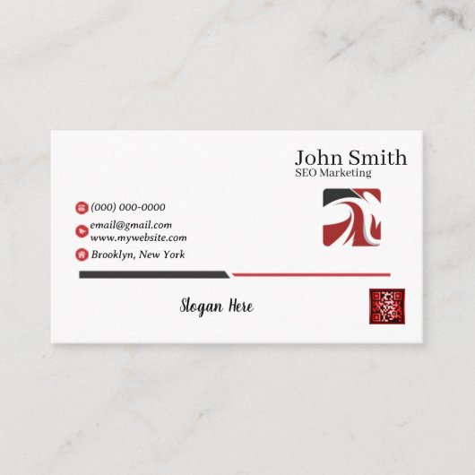 Creative Modern Office 3 Choice Logo Red Black SEO Visitenkarte (Vorderseite)