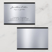 Creative Modern Script Cool Silver Schlicht Trendy Visitenkarte (Vorne/Hinten)