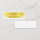Creative Modern Sleek Design Gold Trendy Schlicht Mini Visitenkarte (Vorne/Hinten)