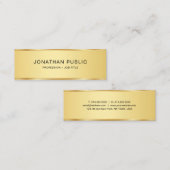 Creative moderne Elegant Gold Look Einfache Vorlag Mini Visitenkarte (Vorne/Hinten)