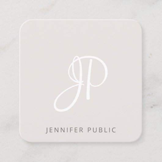 Creative moderne, elegante Monogram-Vorlage Quadratische Visitenkarte (Vorderseite)