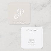 Creative moderne, elegante Monogram-Vorlage Quadratische Visitenkarte (Vorne/Hinten)