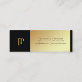 Creative Monogram Black and Gold Design De Luxe Mini Visitenkarte (Rückseite)