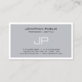 Creative Monogram Cool Schlicht Trendy Beruflich Visitenkarte (Rückseite)