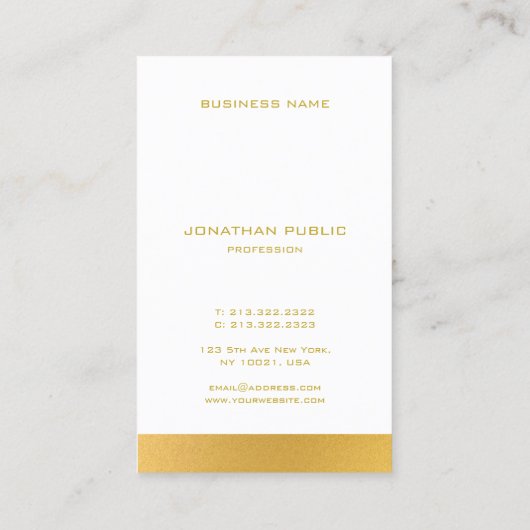 Creative Monogram Elegange Gold Template Moderne Visitenkarte (Rückseite)