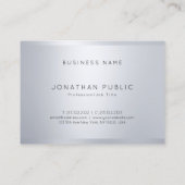 Creative Monogram Glamour Silver Moderner Schlicht Visitenkarte (Rückseite)