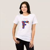 Creative Monogram - Letter F | Lebhafter Geburtsta Tri-Blend Shirt (Vorderseite voll)