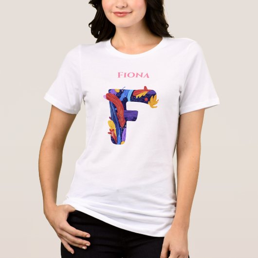 Creative Monogram - Letter F | Lebhafter Geburtsta Tri-Blend Shirt (Vorderseite)