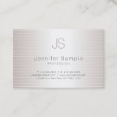 Creative Monogram Modern Salon Silver Template Visitenkarte (Vorderseite)
