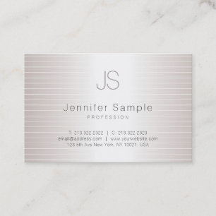 Creative Monogram Modern Salon Silver Template Visitenkarte