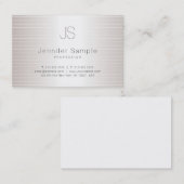 Creative Monogram Modern Salon Silver Template Visitenkarte (Vorne/Hinten)