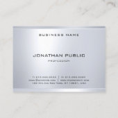 Creative Monogram Silver Look Clean Modern Schlich Visitenkarte (Rückseite)