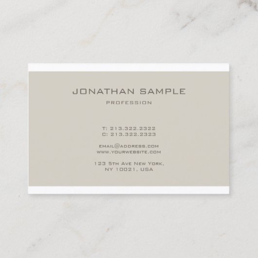 Creative Monogram Sleek Beruflicher Schlichter Lux Visitenkarte (Rückseite)