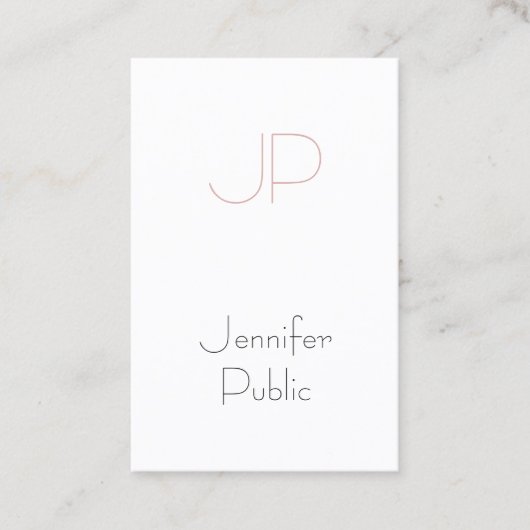 Creative Monogram Sleek Luxury Design Trendy Visitenkarte (Vorderseite)