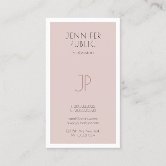 Creative Monogram Trendy Artistic Schlicht Luxus Visitenkarte (Vorderseite)