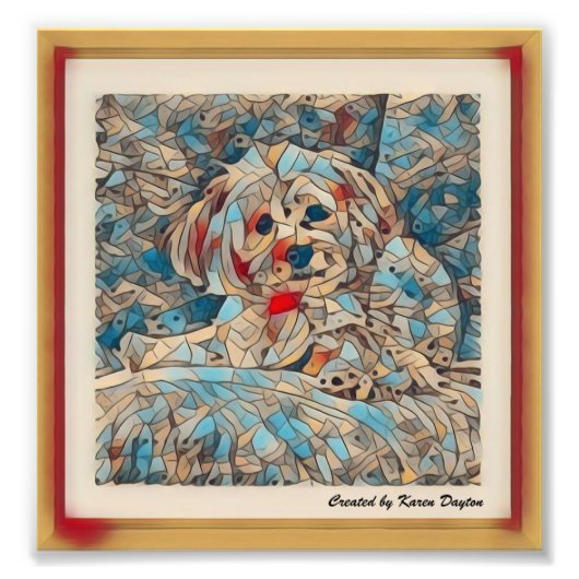 Creative Mosaic Image of a Morkie "Copper" Fotodruck (Vorne)