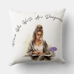 Creative Muse: Frau schreibt 20x20 Throw Kissen