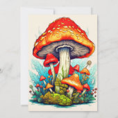 Creative Mushroom Illustration Geburtstagsparty Einladung (Rückseite)
