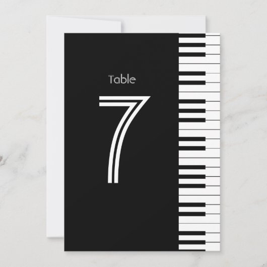 Creative Musicians Piano Key Tischnummer Card (Vorderseite)