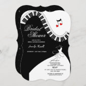 Creative Musicians Piano Keys Brautparty Einladung (Vorne/Hinten)