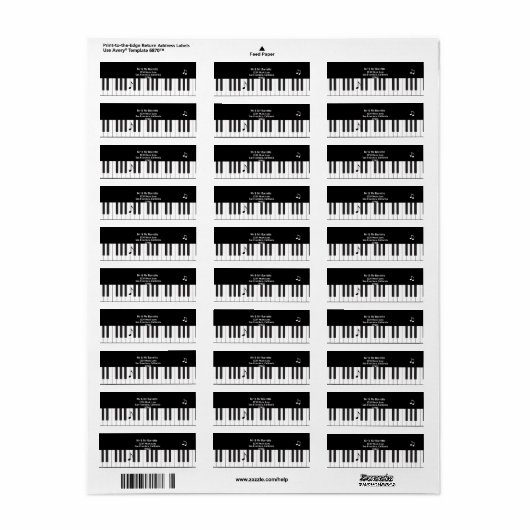 Creative Musicians Piano Keys Rücksendeadresse (Vorne)