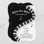 Creative Musicians Piano Keys Save the Date Einladung (Vorne/Hinten)