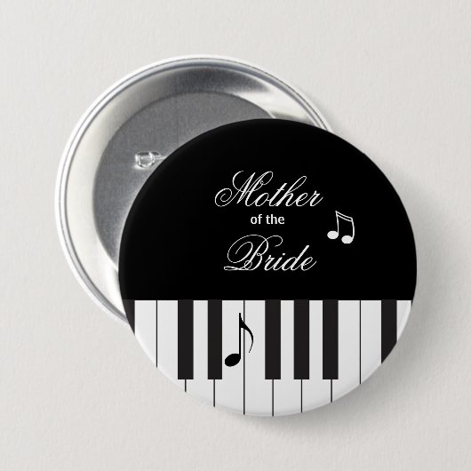 Creative Musicians Piano Keys Wedding Button (Vorne & Hinten)