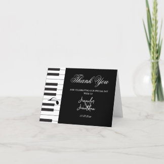 Creative Musicians Piano Keys Wedding Dankeskarte