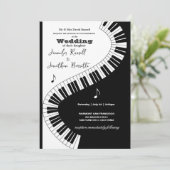 Creative Musicians Piano Keys Wedding Einladung (Stehend Vorderseite)