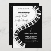 Creative Musicians Piano Keys Wedding Einladung (Vorne/Hinten)