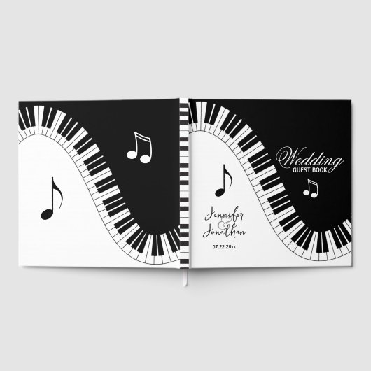 Creative Musicians Piano Keys Wedding Gästebuch (Voll)
