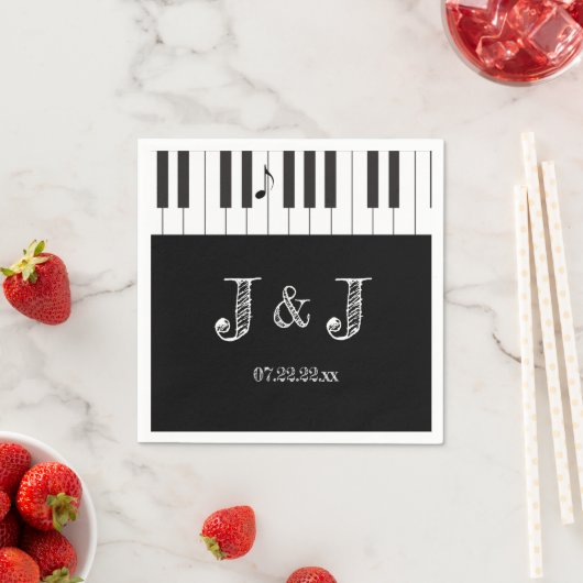 Creative Musicians Piano Keys Wedding Paper Serviette (Beispiel)