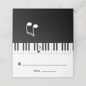Creative Musicians Piano Keys Wedding Platzkarte (Außenseite Aufgefaltet)