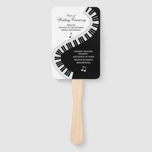 Creative Musicians Piano Keys Wedding Program Fächer (Vorderseite)
