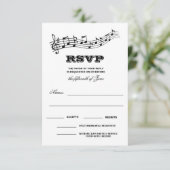 Creative Musicians Piano Keys Wedding RSVP Karte (Stehend Vorderseite)